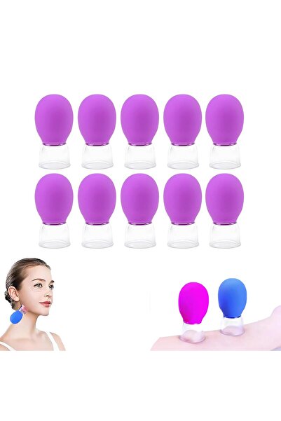 Morvena Picks Set de 10 ventuze din sticlă pentru masaj facial – ventuze din ...