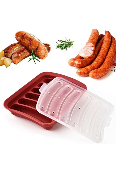 Morvena Picks Formă de silicon 6-în-1 pentru cârnați, pentru burgeri, hot dog...