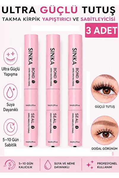 SİNKA Takma Kirpik Yapıştırıcısı Sabitleyicisi Çift Taraflı Bond & Seal ( 3 A...