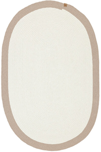 Cool Halı Glenn Krem Bej Oval Kilim Pamuklu Leke Tutmayan Örgü Çift Taraflı Y...