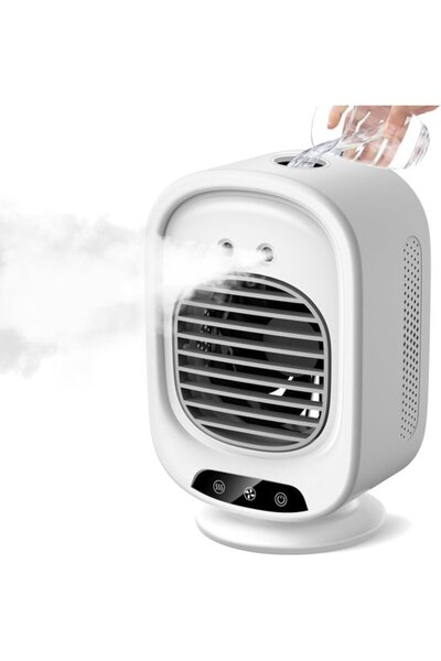 Morvena Picks Ventilator portabil 2-în-1 cu funcție de răcire, Model Comfort ...