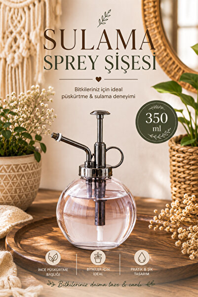 Porsima 15729 Pembe 350ml Cam Yağlık Yağdanlık ve Sulama Spreyi Koku Spreyi Şişesi