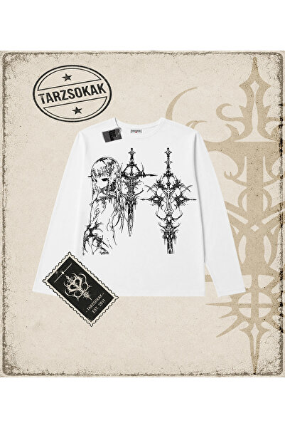 Tarzsokak Gotik & Grunge STREETWEAR Anime Sword Gotik Y2K Long Sleeve