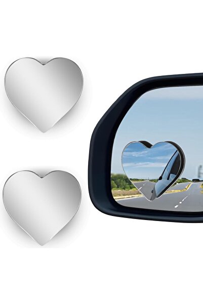 Morvena Picks Oglindă auto în formă de inimă, din 2 piese, cu detectare a ung...