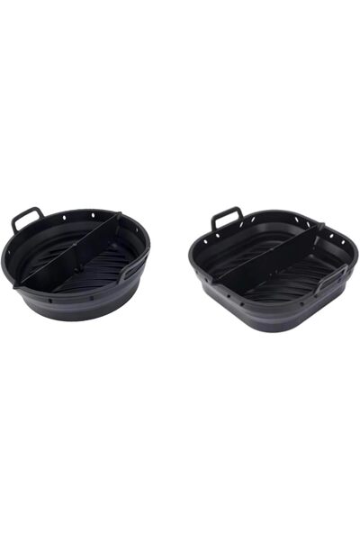 Morvena Picks 2 Căptușeli din silicon pentru AirFryer (Rotunde + Pătrate) - A...
