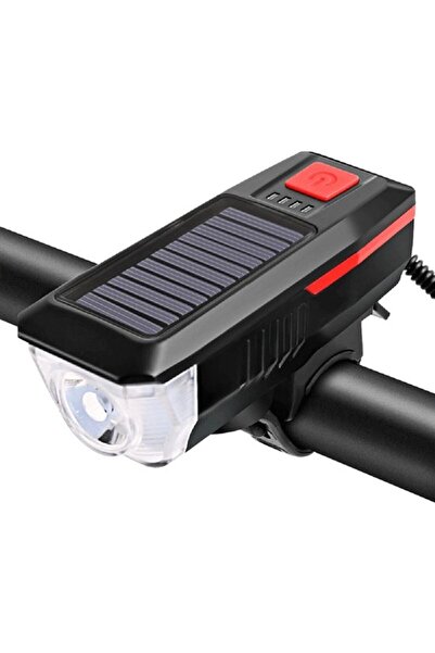 Morvena Picks Far solar pentru bicicletă, 3 moduri LED, sonerie impermeabilă,...