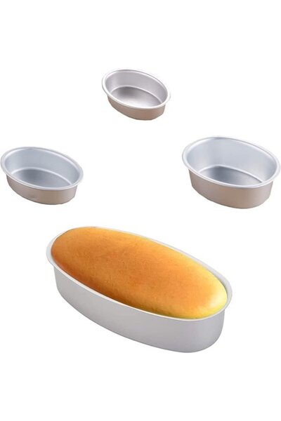 Morvena Picks Allecta - Set de tăvi ovale pentru cheesecake, 4 piese, tăvi de...