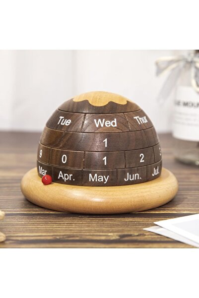 Morvena Picks Calendar rotativ din lemn - Calendar de birou - Decorațiune pen...