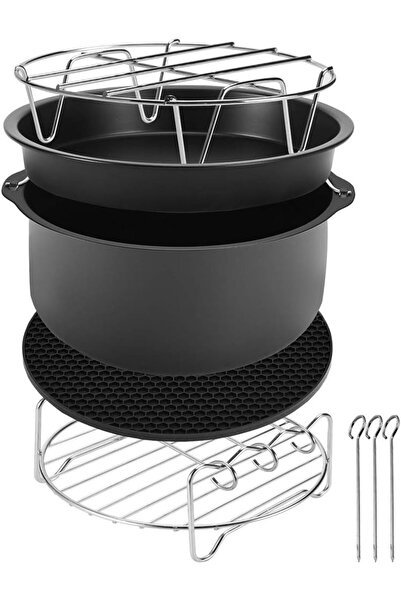 Morvena Picks Set de accesorii pentru friteuza cu aer cald, set de copt din 8...