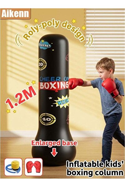 Aikenn Kids Punching Bag Toy, Inflatable Punching Bag with Boxing Gloves and ...