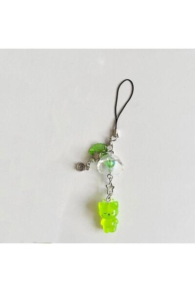Choice A Cute Luminous Alien Cat Keychain Resin Mobile Phone Pendant Bag Char...