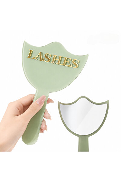 choice2 Green HD Glass Lash Extension Mirror with Handle, Precision Makeup Mi...