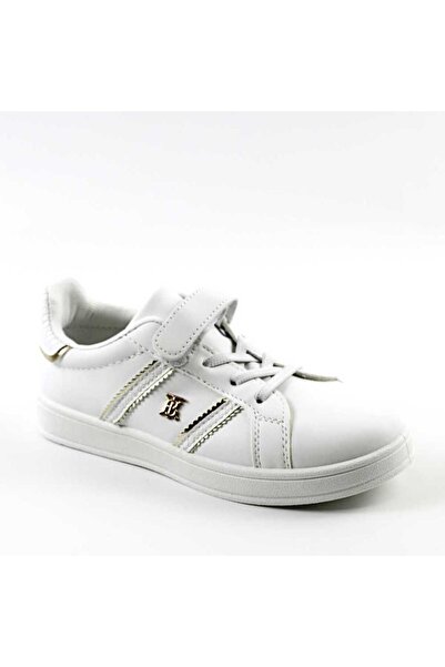 mm Pantofi sport pentru copii, cu accesoriu auriu LP313Y-WHITE/G