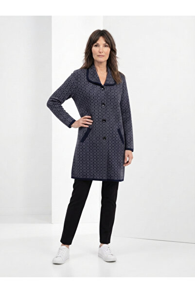 Giyim Dünyası Women's Side Pocket Patterned Cardigan Smoked