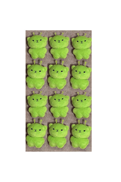 choice2 12pcs 12pc Mini Alien Cat Plush Pendant Keyring Green Soft Plush Port...