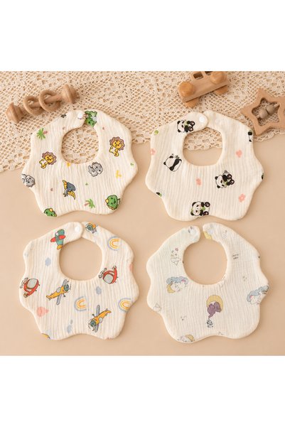 Choice3 Panda Group 4Pcs Ultra-Soft Waterproof Gauze baby Drool Bibs for 0-3 ...