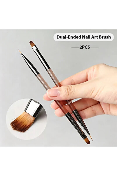 Choice1 2Pcs 1/2Pcs Dual Ended Nail Art Brushes Striping Liner Brush French T...
