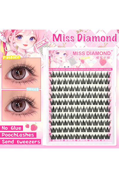Choice quanxi 100 Clusters of Self-adhesive Eyelashes, Curled and Slender Dog...