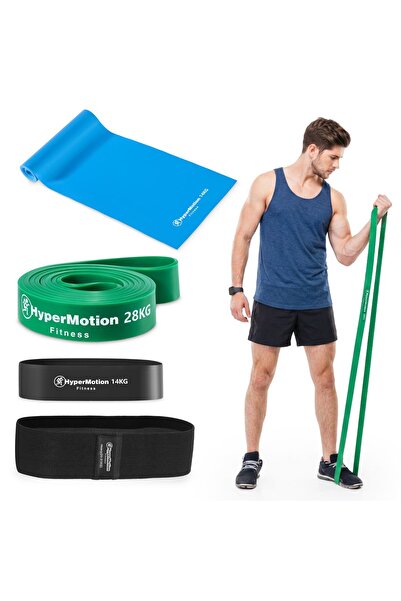 HyperMotion Set 4 benzi elastice fitness 14/14/18/28 kg