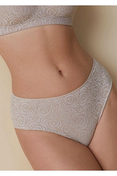 SELENE Chiloti Model 3123, Bej, M, Talie înaltă, Material elastic jacquard