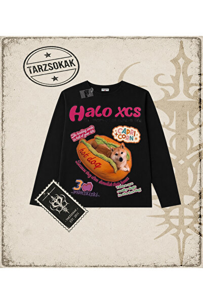 Tarzsokak Gotik & Grunge STREETWEAR Halo Xcs Hot Dog Unisex Long Sleeve