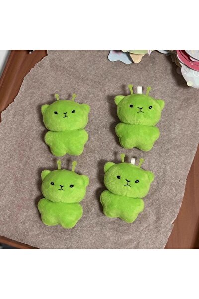 Choice4 4pcs 12pc Mini Alien Cat Plush Pendant Keyring Green Soft Plush Porta...