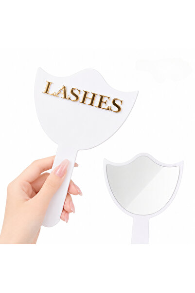 Choice White HD Glass Lash Extension Mirror with Handle, Precision Makeup Mir...