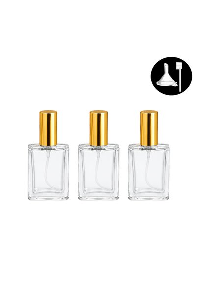 Choice Glass 15ml golden 3pcs 1/3/5/10/20 15ml Flat Square Perfume Sub Bottle...