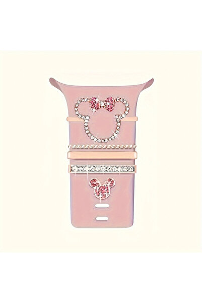 Choice1 rose gold 5pcs Cartoon Rhinestone Watchband Ring Loops, Cute Metal Wa...