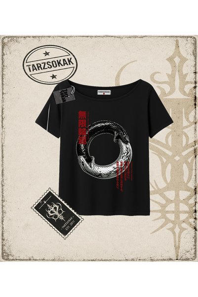 Tarzsokak Gothic & Grunge ULIČNA ODEĆA INFINITE SNAKE Majica sa lađastim izrezom