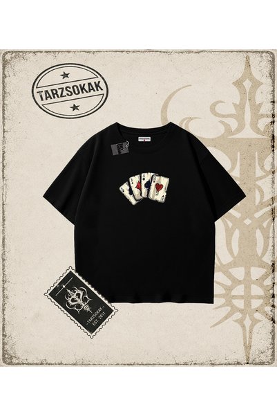 Tarzsokak Karte za igranje, velika unisex majica