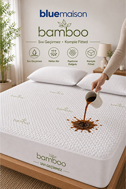 BlueMaison Bambu Kumaş Sıvı Geçirmez Sessiz Alez Komple Lastikli 6 Farklı Ölçü