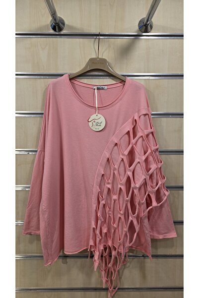 Park Moda Italian Blouse with Wide Cut and Mesh Detail