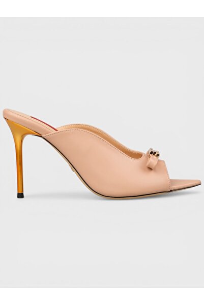 Sadık Yılmaz Women's summer 11cm thin heeled slippers - 602 8533 - nude
