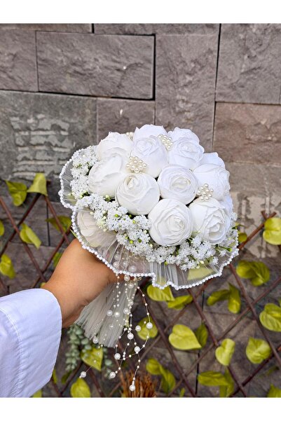 GÜRLEK TEKSTİL İncili Şakayık Gelin Çiçeği Şakayık Buketi Ve Damat Yaka Çiçeği Yeni