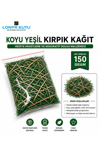 Loner Kutu Kırpık Kırpıntı Kağıt 150gr Kraft Renkli Süs Dolgu Malzemesi Paper...