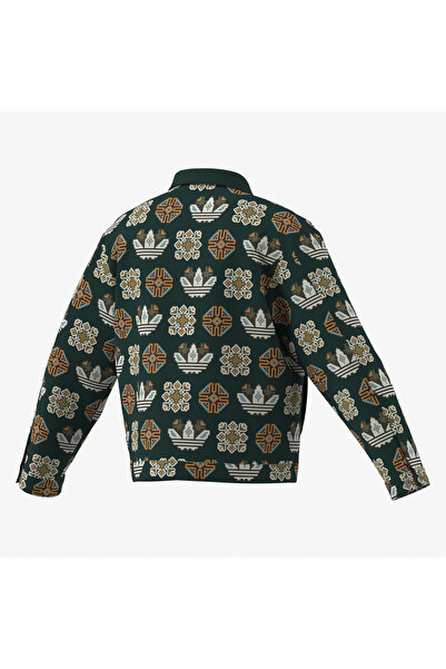 adidas Monogram Allover Print Loose Green Jacket