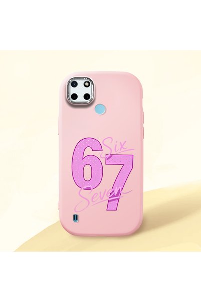 ucuc حافظة سيليكون وردية اللون متوافقة مع Realme C21Y/C25Y مع نمط مكتوب عليه ...