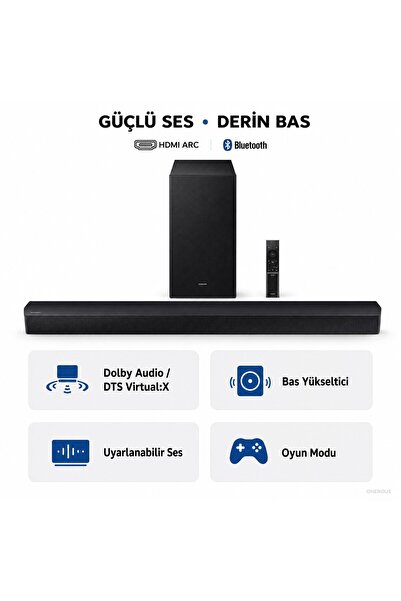 Samsung 300w Soundbar Ev Sinema Sistemi Dolby Audio / Dts Virtual:x Optik-usb-bluetooth® Tv-telefon