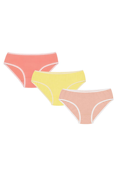 OrganicKid Ease Kız Çocuk Pembe/Pudra/Sarı İç Çamaşır Set 3'lü