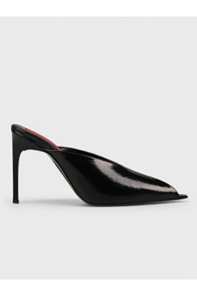 Sadık Yılmaz Women's summer 11cm stiletto heel mule - 574 0129 - black shiny ...