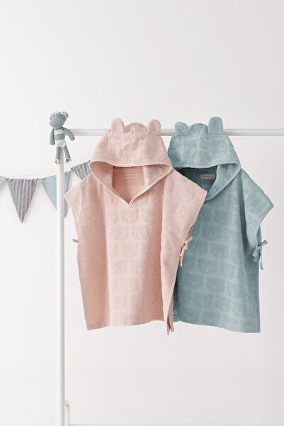 Yataş Mini Corin 100% Cotton Children's Poncho - Powder