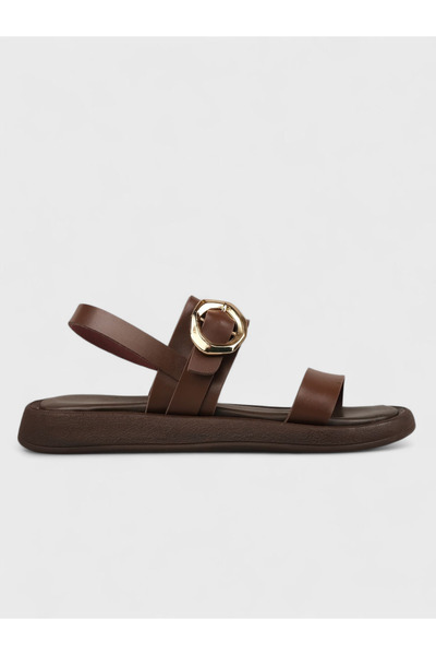 Sadık Yılmaz Women's Summer Flat Sandals - 230 3185 - Brown