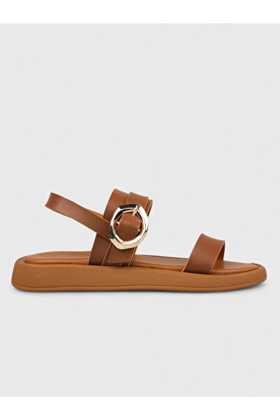 Sadık Yılmaz Women's Summer Flat Sandals - 230 3185 - Tan