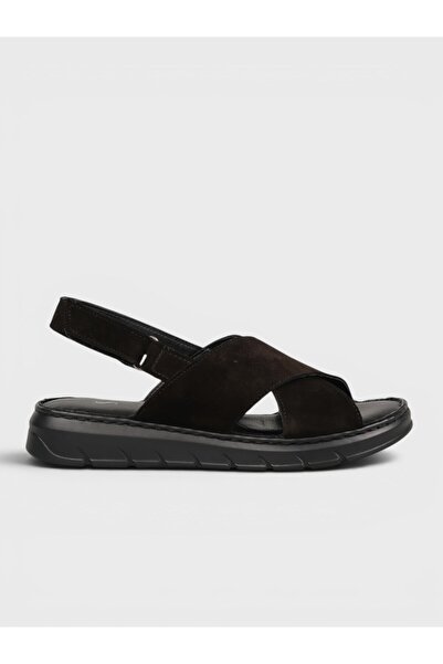 Sadık Yılmaz Women's Summer Flat Sandals - 575 310-26 - Black Suede