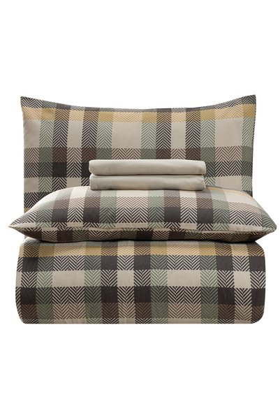 First Choice Delvin 100% Cotton Flannel Double Duvet Cover Set