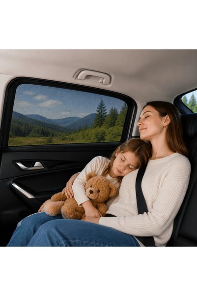 Generic Brand Two-pack car window sunshades, 110 x 54 cm, breathable mesh material, suitable for side windows, UV protection, heat insulation, easy installation, universal type, suitable for sedans and SUVs.