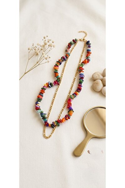Archhazel Jewelery 316L Steel Model Women's Chakra Necklace with Stones