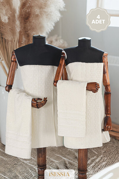 Isessia Pera 4-Piece Bath Towel Set |   2 Pieces of 70 × 140 and 2 Pieces of ...