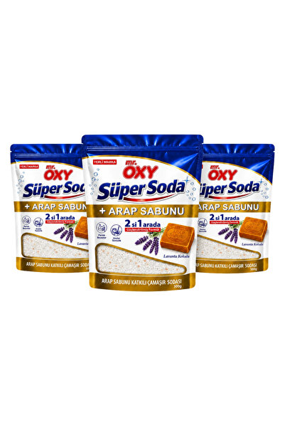 Mr.Oxy Süper Soda Arap Sabunu Katkılı Çamaşır Sodası 500 g 3 Adet